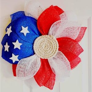 4th of July Flag Daisy Door wreath